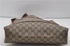 Authentic GUCCI Web Sherry Line Shoulder Tote Bag GG PVC Leather Brown 9046D