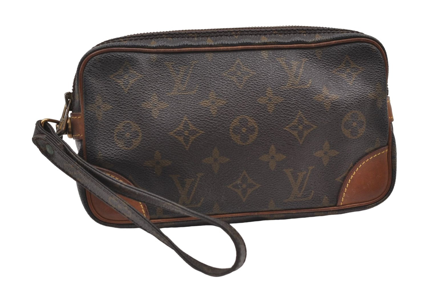 Auth Louis Vuitton Monogram Marly Dragonne PM Clutch Hand Bag M51827 LV 9059D