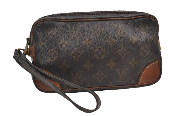 Auth Louis Vuitton Monogram Marly Dragonne PM Clutch Hand Bag M51827 LV 9059D