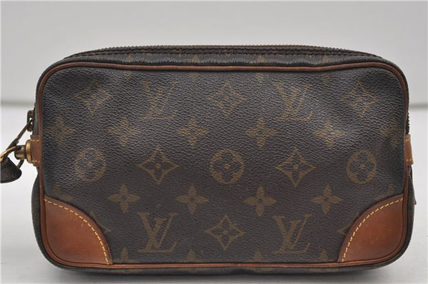 Auth Louis Vuitton Monogram Marly Dragonne PM Clutch Hand Bag M51827 LV 9059D