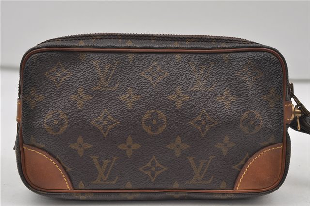 Auth Louis Vuitton Monogram Marly Dragonne PM Clutch Hand Bag M51827 LV 9059D