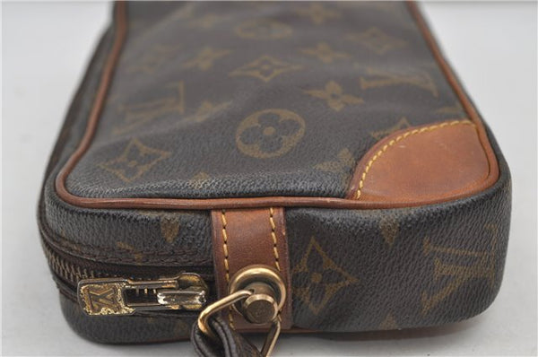 Auth Louis Vuitton Monogram Marly Dragonne PM Clutch Hand Bag M51827 LV 9059D