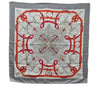 Authentic HERMES Carre 90 Scarf "Eperon D'Or" Silk Gray 9061D