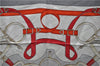 Authentic HERMES Carre 90 Scarf "Eperon D'Or" Silk Gray 9061D