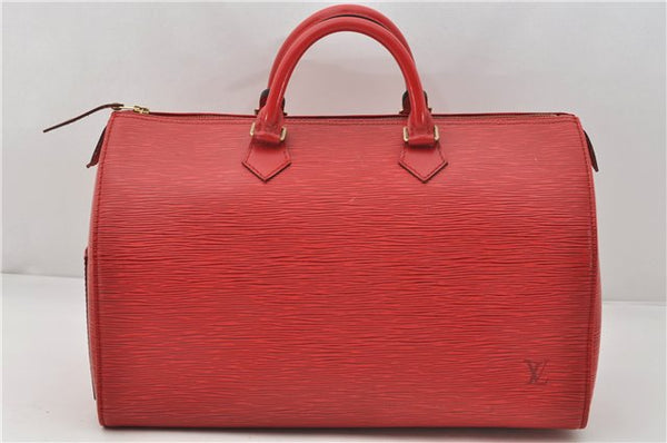 Authentic Louis Vuitton Epi Speedy 35 Hand Boston Bag Red M42997 LV 9061E