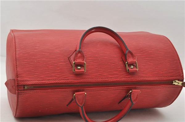 Authentic Louis Vuitton Epi Speedy 35 Hand Boston Bag Red M42997 LV 9061E