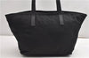 Authentic PRADA Vintage Nylon Tessuto Leather Shoulder Tote Bag Black 9062F
