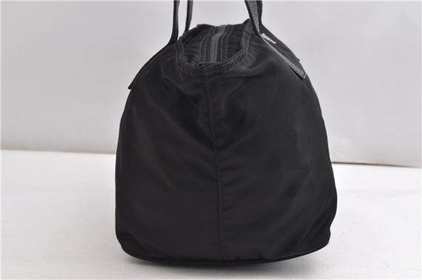 Authentic PRADA Vintage Nylon Tessuto Leather Shoulder Tote Bag Black 9062F