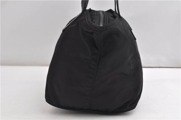 Authentic PRADA Vintage Nylon Tessuto Leather Shoulder Tote Bag Black 9062F