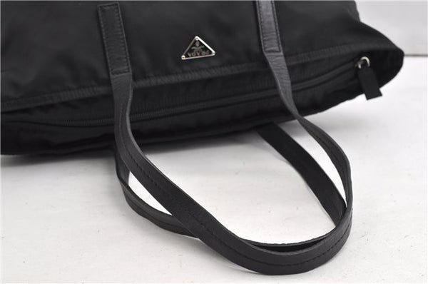 Authentic PRADA Vintage Nylon Tessuto Leather Shoulder Tote Bag Black 9062F