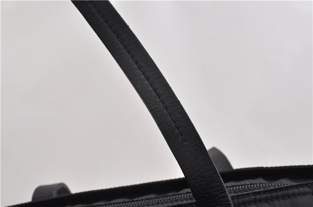 Authentic PRADA Vintage Nylon Tessuto Leather Shoulder Tote Bag Black 9062F