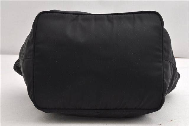 Authentic PRADA Vintage Nylon Tessuto Leather Shoulder Tote Bag Black 9062F