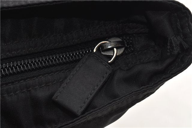 Authentic PRADA Vintage Nylon Tessuto Leather Shoulder Tote Bag Black 9062F
