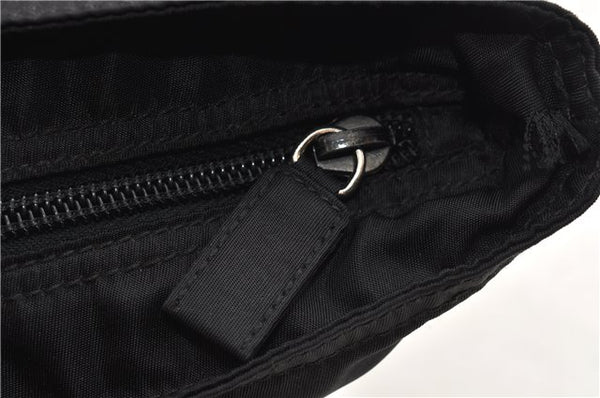 Authentic PRADA Vintage Nylon Tessuto Leather Shoulder Tote Bag Black 9062F
