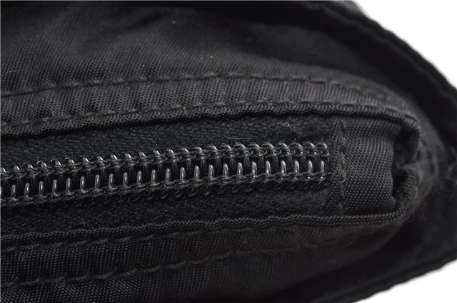 Authentic PRADA Vintage Nylon Tessuto Leather Shoulder Tote Bag Black 9062F