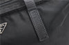 Authentic PRADA Vintage Nylon Tessuto Leather Shoulder Tote Bag Black 9062F