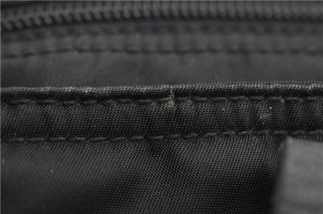 Authentic PRADA Vintage Nylon Tessuto Leather Shoulder Tote Bag Black 9062F