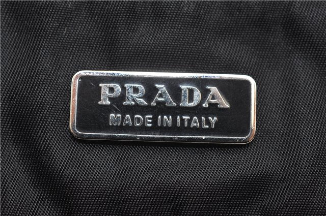 Authentic PRADA Vintage Nylon Tessuto Leather Shoulder Tote Bag Black 9062F