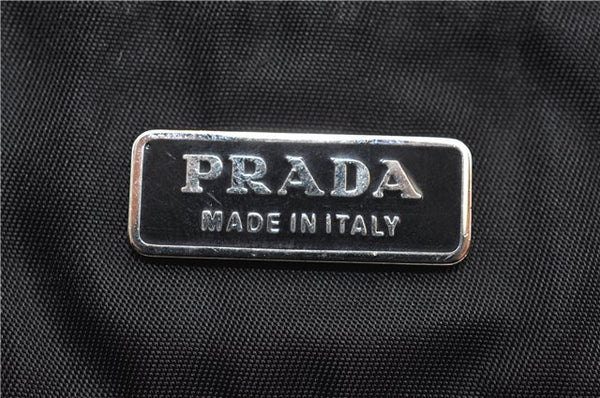 Authentic PRADA Vintage Nylon Tessuto Leather Shoulder Tote Bag Black 9062F