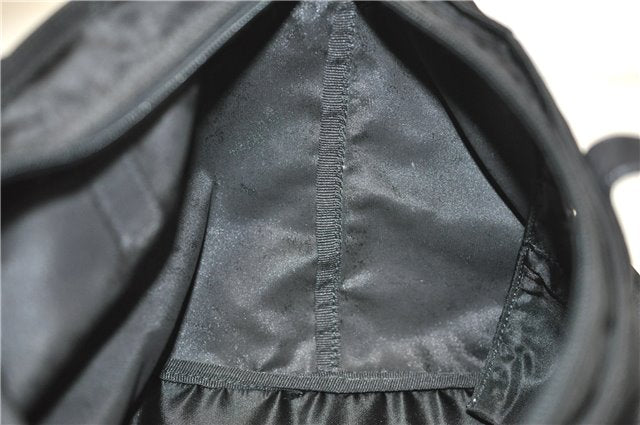 Authentic PRADA Vintage Nylon Tessuto Leather Shoulder Tote Bag Black 9062F