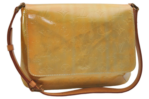Auth Louis Vuitton Vernis Thompson Street Shoulder Bag Yellow M91069 LV 9063D