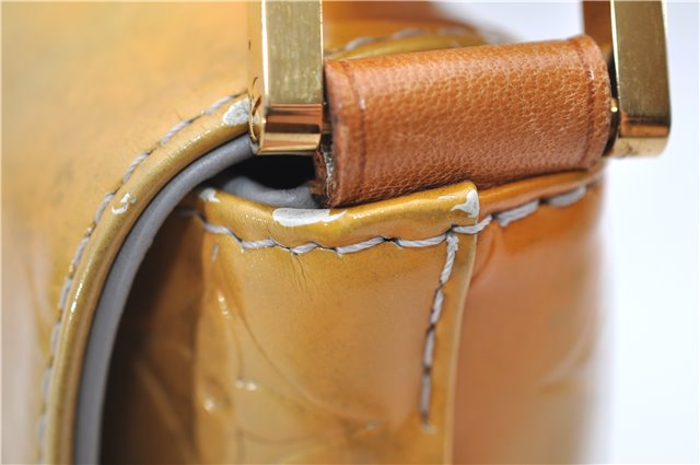 Auth Louis Vuitton Vernis Thompson Street Shoulder Bag Yellow M91069 LV 9063D