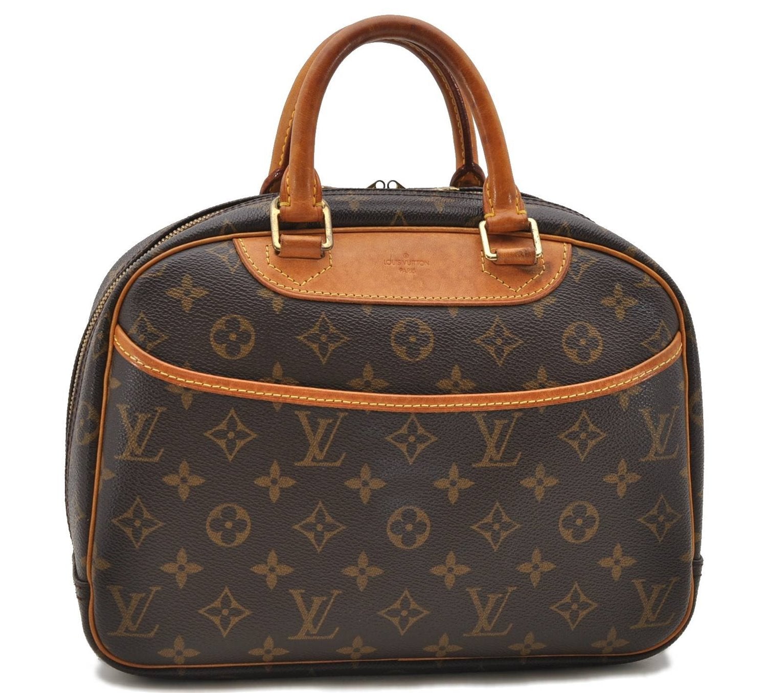 Authentic Louis Vuitton Monogram Trouville Hand Bag M42228 LV 9064C