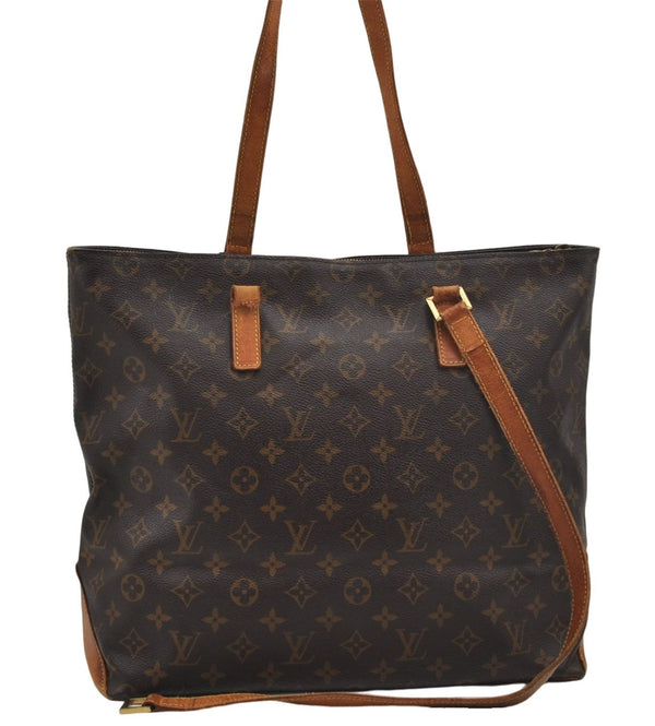 Authentic Louis Vuitton Monogram Cabas Mezzo Tote Bag M51151 LV Junk 9064D