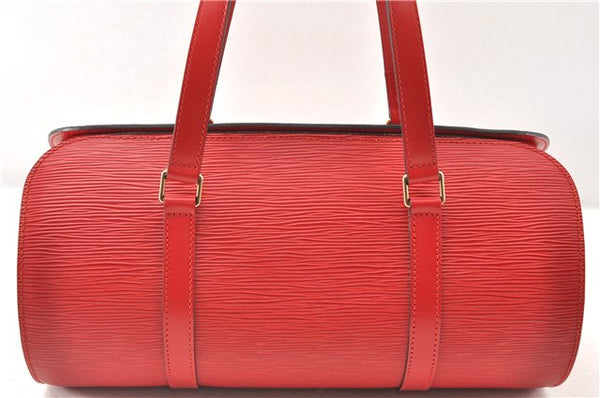 Authentic Louis Vuitton Epi Soufflot Hand Bag Red M52227 LV 9065F