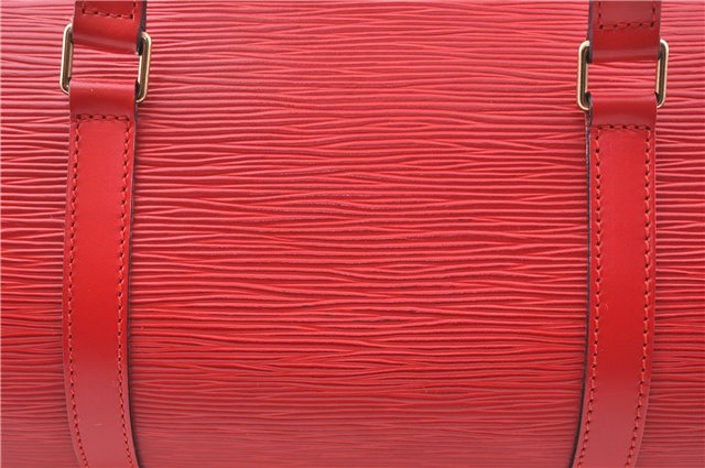 Authentic Louis Vuitton Epi Soufflot Hand Bag Red M52227 LV 9065F