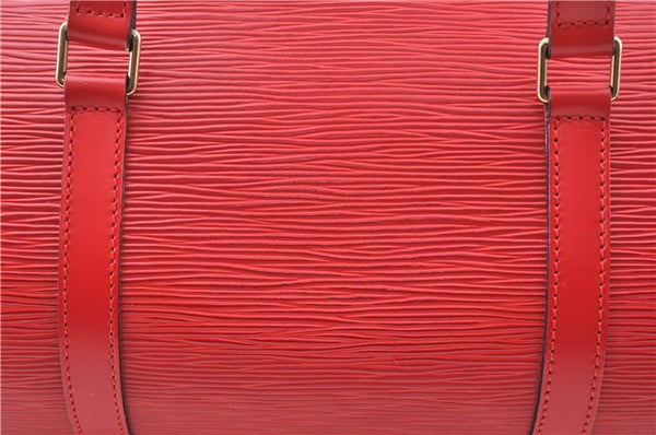 Authentic Louis Vuitton Epi Soufflot Hand Bag Red M52227 LV 9065F
