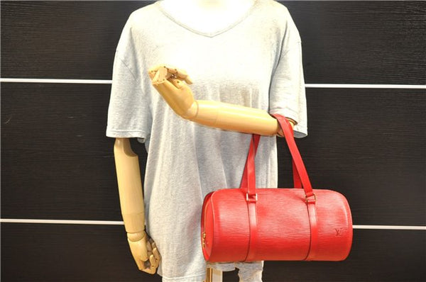 Authentic Louis Vuitton Epi Soufflot Hand Bag Red M52227 LV 9065F