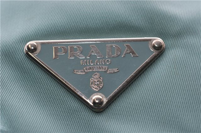 Authentic PRADA Nylon Tessuto Leather Shoulder Hand Bag Purse Light Blue 9066F