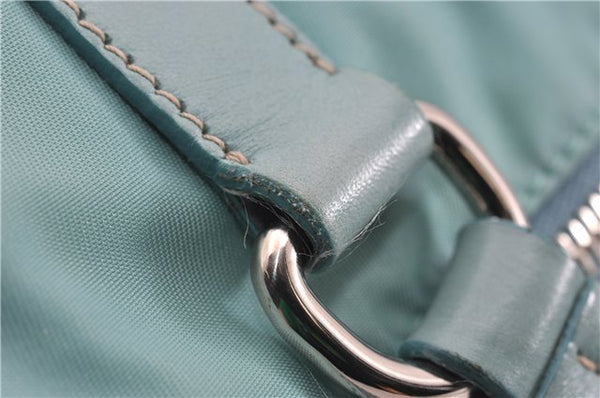Authentic PRADA Nylon Tessuto Leather Shoulder Hand Bag Purse Light Blue 9066F