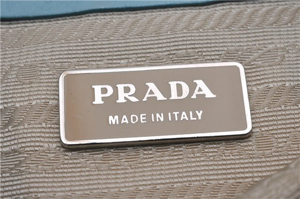 Authentic PRADA Nylon Tessuto Leather Shoulder Hand Bag Purse Light Blue 9066F
