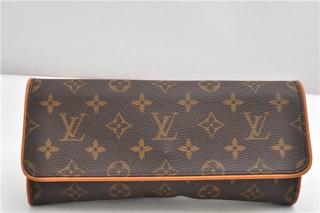Authentic Louis Vuitton Monogram Pochette Twin GM Shoulder Bag M51852 LV 9068F