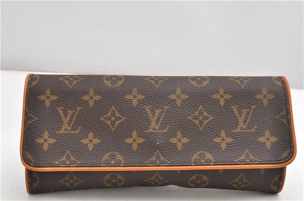 Authentic Louis Vuitton Monogram Pochette Twin GM Shoulder Bag M51852 LV 9068F