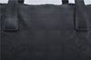 Auth CHANEL New Travel Line 2Way Shoulder Hand Bag Nylon Leather Black 9076D