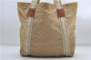 Authentic GUCCI Shoulder Tote Bag GG Nylon Leather 189669 Beige Brown 9077D