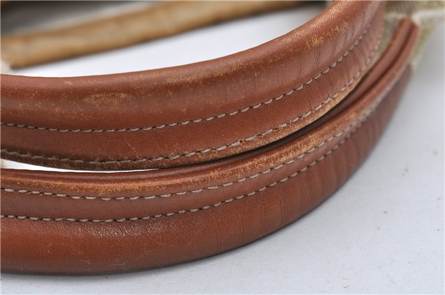 Authentic GUCCI Shoulder Tote Bag GG Nylon Leather 189669 Beige Brown 9077D