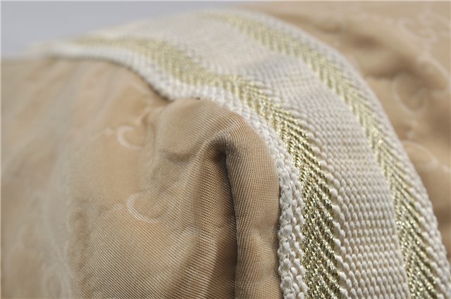 Authentic GUCCI Shoulder Tote Bag GG Nylon Leather 189669 Beige Brown 9077D