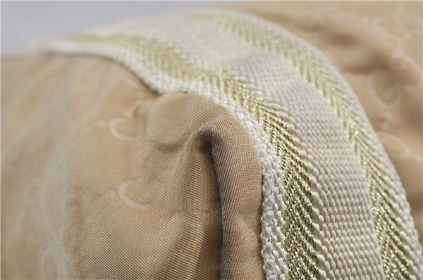 Authentic GUCCI Shoulder Tote Bag GG Nylon Leather 189669 Beige Brown 9077D