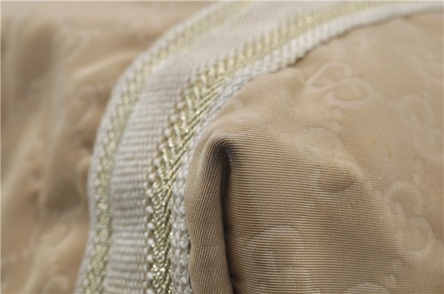 Authentic GUCCI Shoulder Tote Bag GG Nylon Leather 189669 Beige Brown 9077D