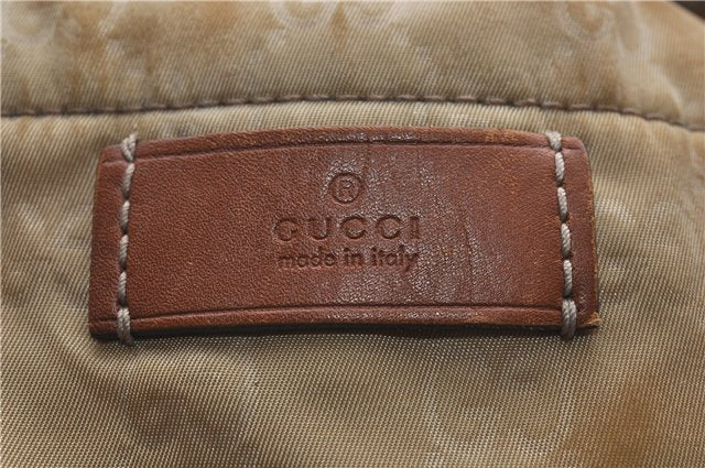 Authentic GUCCI Shoulder Tote Bag GG Nylon Leather 189669 Beige Brown 9077D