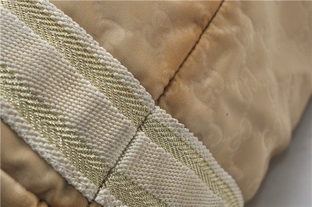 Authentic GUCCI Shoulder Tote Bag GG Nylon Leather 189669 Beige Brown 9077D