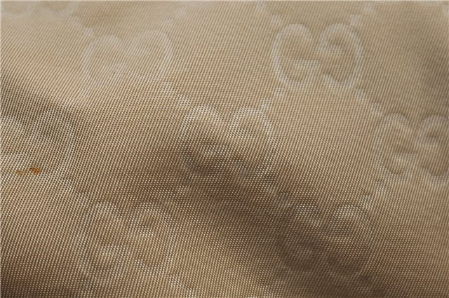 Authentic GUCCI Shoulder Tote Bag GG Nylon Leather 189669 Beige Brown 9077D