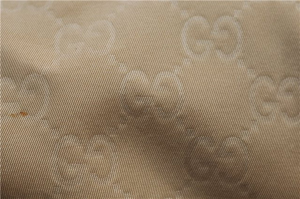 Authentic GUCCI Shoulder Tote Bag GG Nylon Leather 189669 Beige Brown 9077D