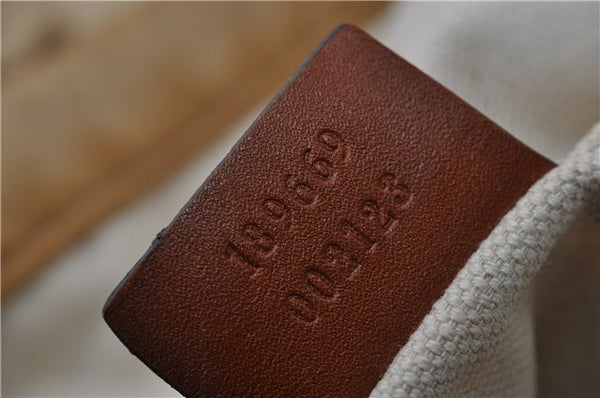 Authentic GUCCI Shoulder Tote Bag GG Nylon Leather 189669 Beige Brown 9077D