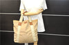 Authentic GUCCI Shoulder Tote Bag GG Nylon Leather 189669 Beige Brown 9077D