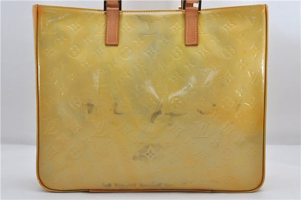 Authentic Louis Vuitton Vernis Columbus Shoulder Tote Bag Yellow M91028 LV 9079D